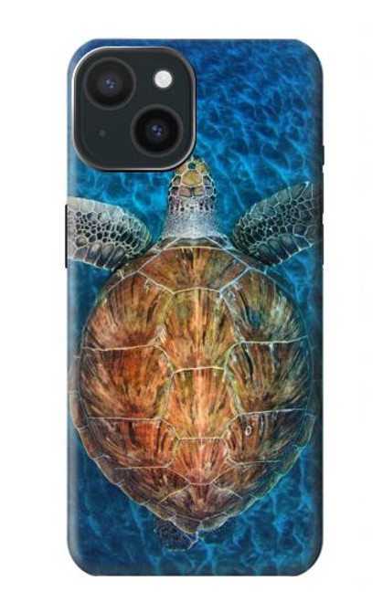 W1249 Blue Sea Turtle Funda Carcasa Case y Caso Del Tirón Funda para iPhone 15