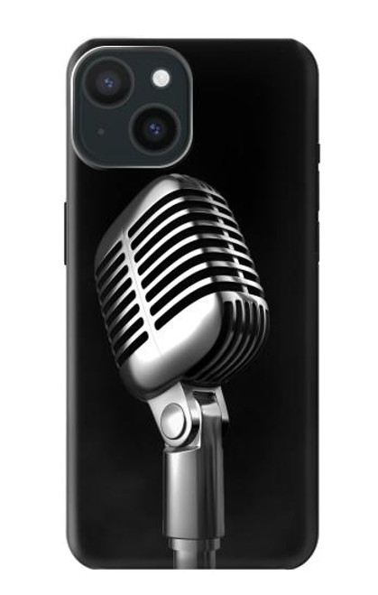 W1672 Retro Microphone Jazz Music Funda Carcasa Case y Caso Del Tirón Funda para iPhone 15