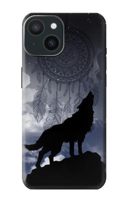 W3011 Dream Catcher Wolf Howling Funda Carcasa Case y Caso Del Tirón Funda para iPhone 15