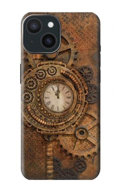 W3401 Clock Gear Steampunk Funda Carcasa Case y Caso Del Tirón Funda para iPhone 15