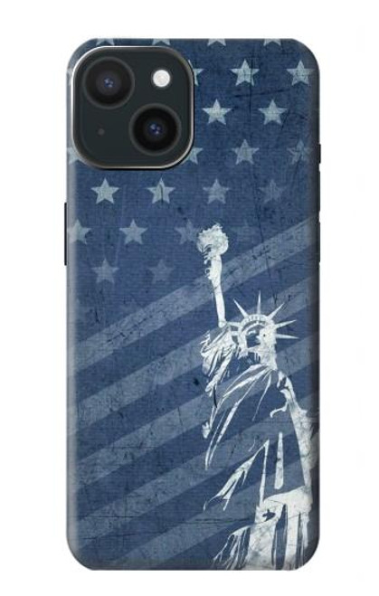 W3450 US Flag Liberty Statue Funda Carcasa Case y Caso Del Tirón Funda para iPhone 15