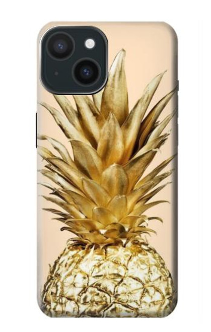 W3490 Gold Pineapple Funda Carcasa Case y Caso Del Tirón Funda para iPhone 15