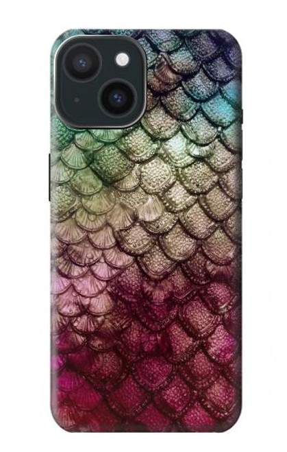 W3539 Mermaid Fish Scale Funda Carcasa Case y Caso Del Tirón Funda para iPhone 15