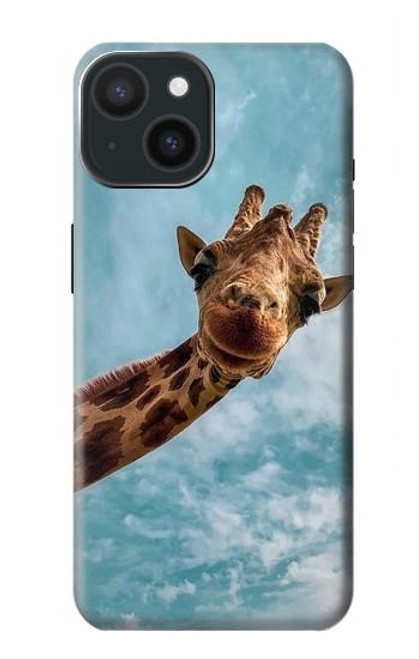 W3680 Cute Smile Giraffe Funda Carcasa Case y Caso Del Tirón Funda para iPhone 15