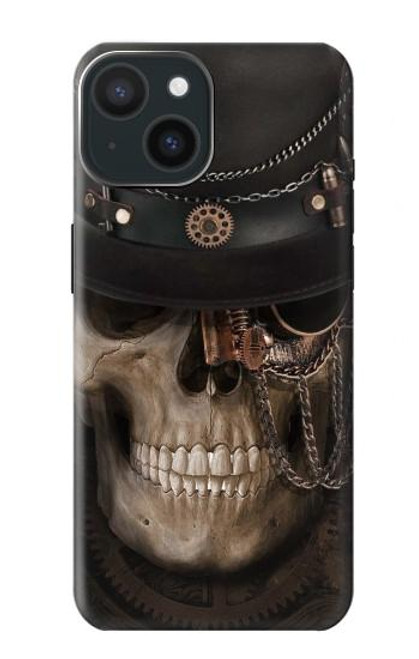 W3852 Steampunk Skull Funda Carcasa Case y Caso Del Tirón Funda para iPhone 15