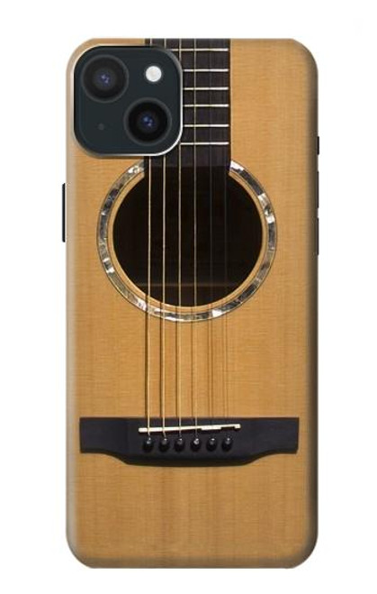 W0057 Acoustic Guitar Funda Carcasa Case y Caso Del Tirón Funda para iPhone 15 Plus