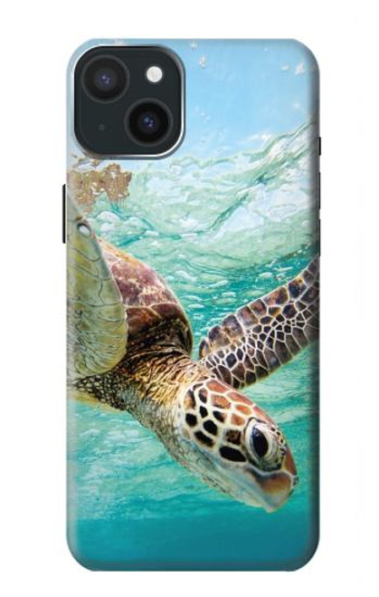 W1377 Ocean Sea Turtle Funda Carcasa Case y Caso Del Tirón Funda para iPhone 15 Plus