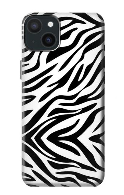 W3056 Zebra Skin Texture Graphic Printed Funda Carcasa Case y Caso Del Tirón Funda para iPhone 15 Plus