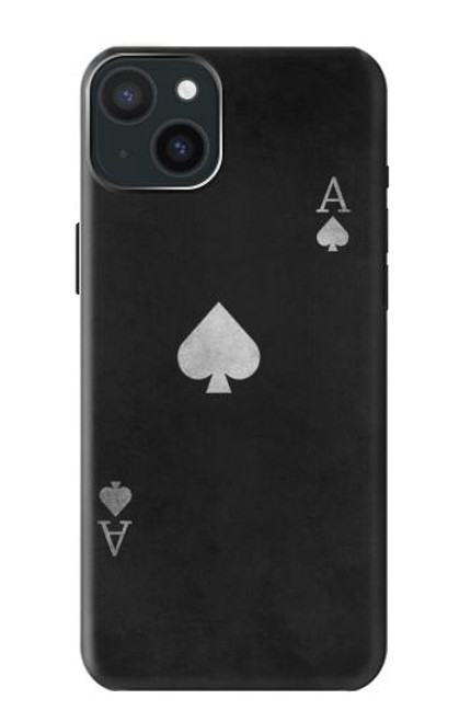 W3152 Black Ace of Spade Funda Carcasa Case y Caso Del Tirón Funda para iPhone 15 Plus