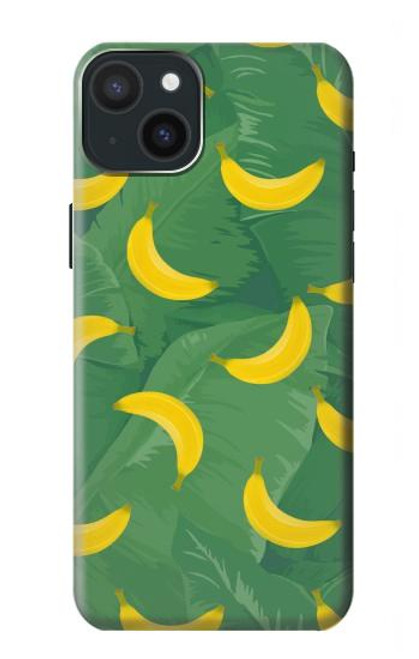 W3286 Banana Fruit Pattern Funda Carcasa Case y Caso Del Tirón Funda para iPhone 15 Plus
