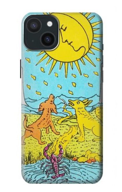 W3435 Tarot Card Moon Funda Carcasa Case y Caso Del Tirón Funda para iPhone 15 Plus