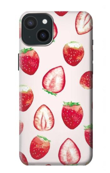 W3481 Strawberry Funda Carcasa Case y Caso Del Tirón Funda para iPhone 15 Plus