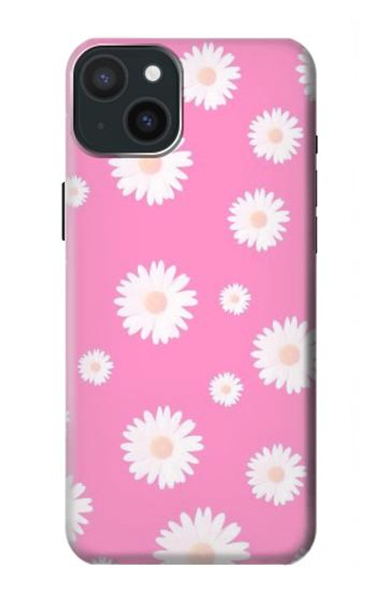 W3500 Pink Floral Pattern Funda Carcasa Case y Caso Del Tirón Funda para iPhone 15 Plus