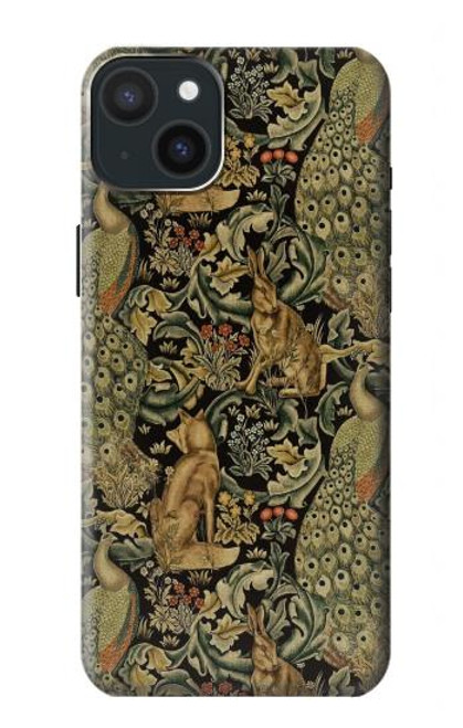 W3661 William Morris Forest Velvet Funda Carcasa Case y Caso Del Tirón Funda para iPhone 15 Plus