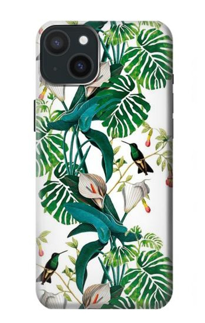 W3697 Leaf Life Birds Funda Carcasa Case y Caso Del Tirón Funda para iPhone 15 Plus