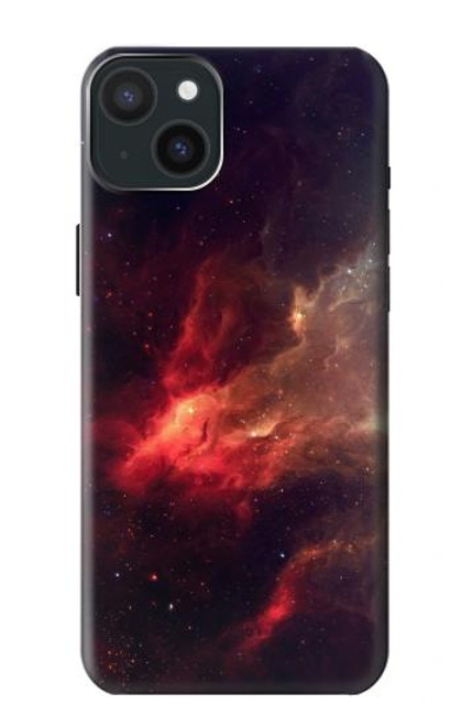 W3897 Red Nebula Space Funda Carcasa Case y Caso Del Tirón Funda para iPhone 15 Plus