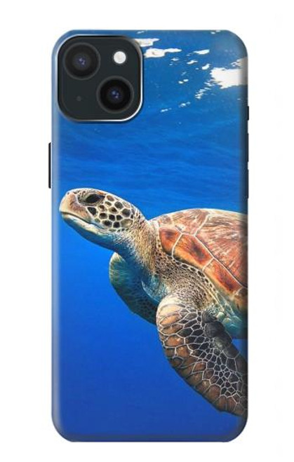 W3898 Sea Turtle Funda Carcasa Case y Caso Del Tirón Funda para iPhone 15 Plus