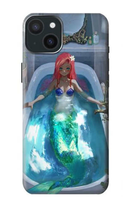 W3912 Cute Little Mermaid Aqua Spa Funda Carcasa Case y Caso Del Tirón Funda para iPhone 15 Plus