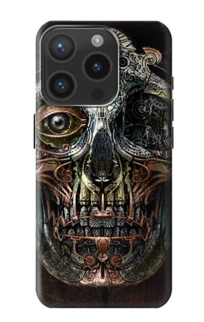 W1685 Steampunk Skull Head Funda Carcasa Case y Caso Del Tirón Funda para iPhone 15 Pro
