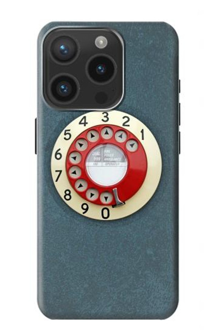W1968 Rotary Dial Telephone Funda Carcasa Case y Caso Del Tirón Funda para iPhone 15 Pro