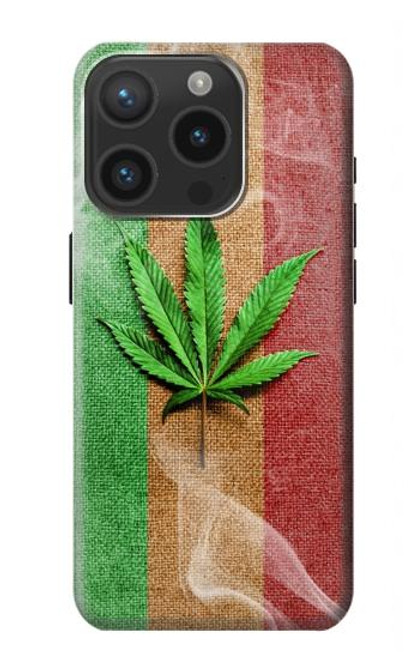 W2109 Smoke Reggae Rasta Flag Funda Carcasa Case y Caso Del Tirón Funda para iPhone 15 Pro