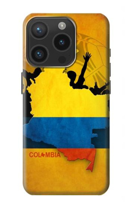 W2996 Colombia Football Soccer Funda Carcasa Case y Caso Del Tirón Funda para iPhone 15 Pro
