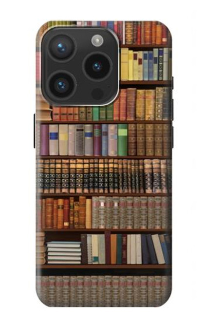 W3154 Bookshelf Funda Carcasa Case y Caso Del Tirón Funda para iPhone 15 Pro