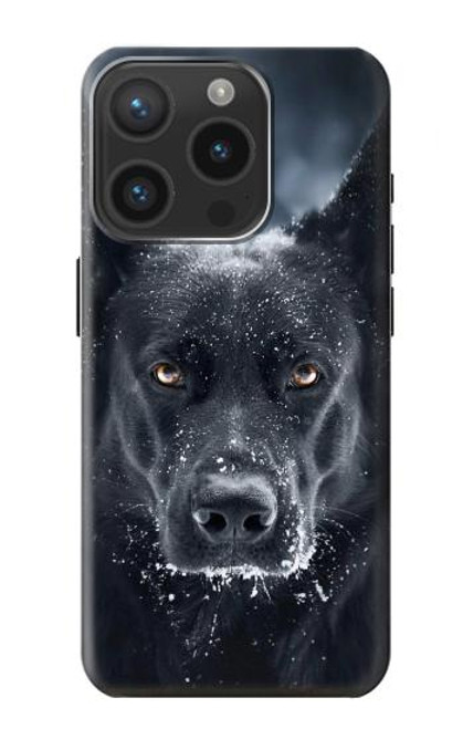 W3168 German Shepherd Black Dog Funda Carcasa Case y Caso Del Tirón Funda para iPhone 15 Pro