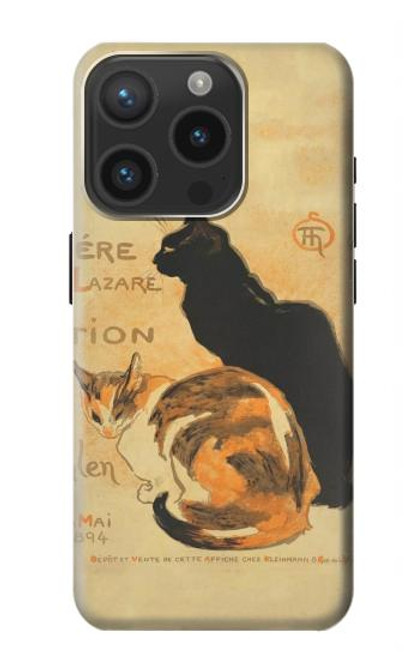W3229 Vintage Cat Poster Funda Carcasa Case y Caso Del Tirón Funda para iPhone 15 Pro
