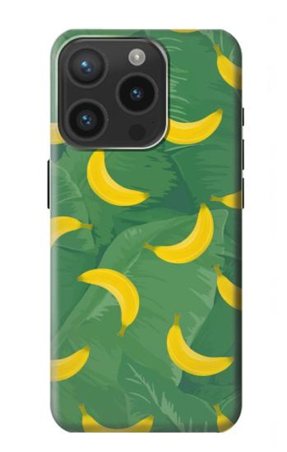 W3286 Banana Fruit Pattern Funda Carcasa Case y Caso Del Tirón Funda para iPhone 15 Pro