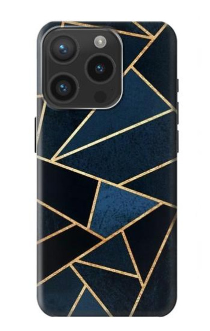 W3479 Navy Blue Graphic Art Funda Carcasa Case y Caso Del Tirón Funda para iPhone 15 Pro