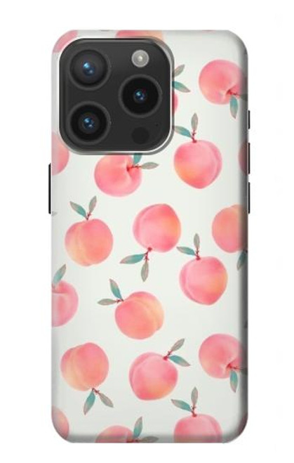 W3503 Peach Funda Carcasa Case y Caso Del Tirón Funda para iPhone 15 Pro