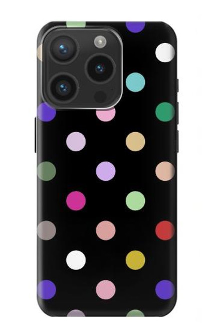 W3532 Colorful Polka Dot Funda Carcasa Case y Caso Del Tirón Funda para iPhone 15 Pro