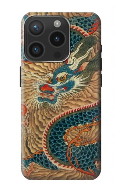 W3541 Dragon Cloud Painting Funda Carcasa Case y Caso Del Tirón Funda para iPhone 15 Pro