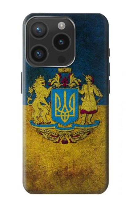 W3858 Ukraine Vintage Flag Funda Carcasa Case y Caso Del Tirón Funda para iPhone 15 Pro