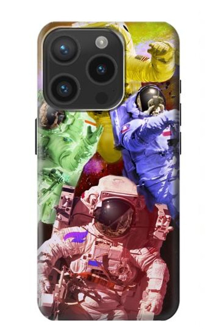 W3914 Colorful Nebula Astronaut Suit Galaxy Funda Carcasa Case y Caso Del Tirón Funda para iPhone 15 Pro