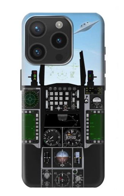 W3933 Fighter Aircraft UFO Funda Carcasa Case y Caso Del Tirón Funda para iPhone 15 Pro