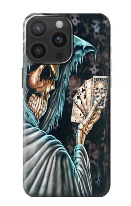 W0748 Grim Reaper Death Poker Funda Carcasa Case y Caso Del Tirón Funda para iPhone 15 Pro Max