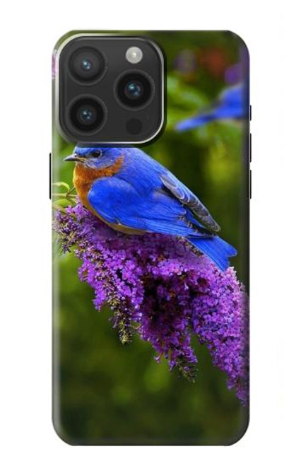 W1565 Bluebird of Happiness Blue Bird Funda Carcasa Case y Caso Del Tirón Funda para iPhone 15 Pro Max