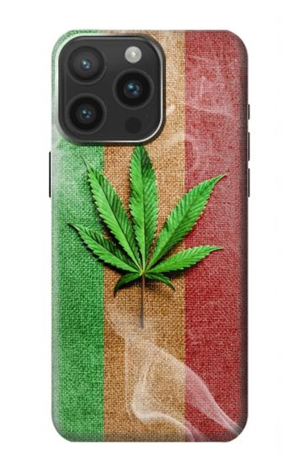 W2109 Smoke Reggae Rasta Flag Funda Carcasa Case y Caso Del Tirón Funda para iPhone 15 Pro Max