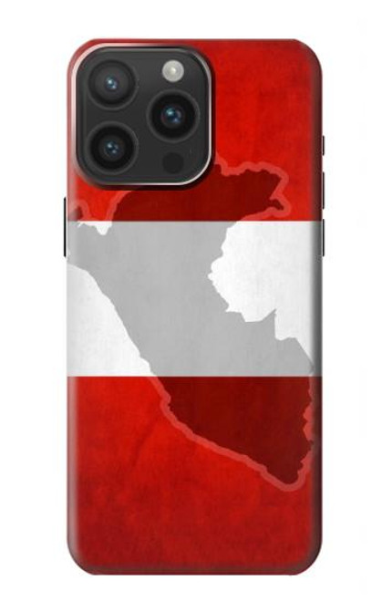 W3018 Peru Flag Funda Carcasa Case y Caso Del Tirón Funda para iPhone 15 Pro Max