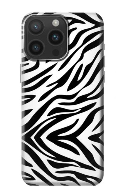 W3056 Zebra Skin Texture Graphic Printed Funda Carcasa Case y Caso Del Tirón Funda para iPhone 15 Pro Max