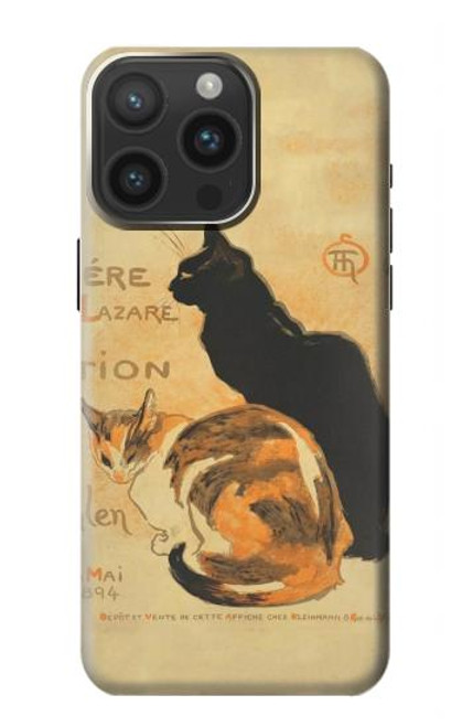 W3229 Vintage Cat Poster Funda Carcasa Case y Caso Del Tirón Funda para iPhone 15 Pro Max