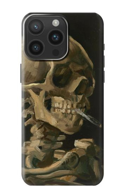 W3358 Vincent Van Gogh Skeleton Cigarette Funda Carcasa Case y Caso Del Tirón Funda para iPhone 15 Pro Max