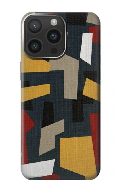 W3386 Abstract Fabric Texture Funda Carcasa Case y Caso Del Tirón Funda para iPhone 15 Pro Max