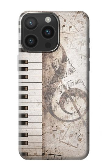 W3390 Music Note Funda Carcasa Case y Caso Del Tirón Funda para iPhone 15 Pro Max