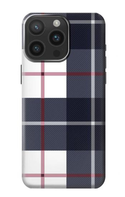 W3452 Plaid Fabric Pattern Funda Carcasa Case y Caso Del Tirón Funda para iPhone 15 Pro Max