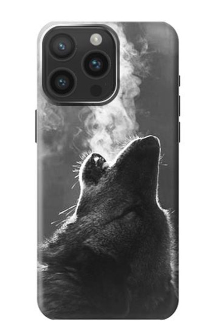 W3505 Wolf Howling Funda Carcasa Case y Caso Del Tirón Funda para iPhone 15 Pro Max