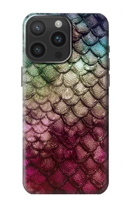 W3539 Mermaid Fish Scale Funda Carcasa Case y Caso Del Tirón Funda para iPhone 15 Pro Max