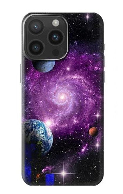 W3689 Galaxy Outer Space Planet Funda Carcasa Case y Caso Del Tirón Funda para iPhone 15 Pro Max